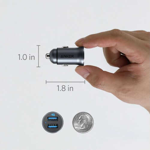 מטען לרכב USB כפול ANKER 4.8A 24W דגם A2727